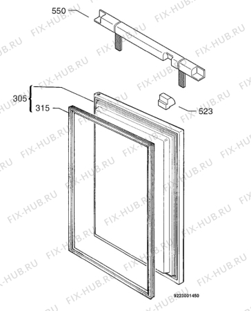 Взрыв-схема холодильника Juno Electrolux JGI9448 - Схема узла Door 003